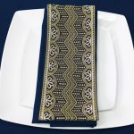 Bordered Napkin in Navy Blue