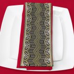 Bordered Napkin in Navy Blue