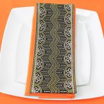 Bordered Napkin in Navy Blue