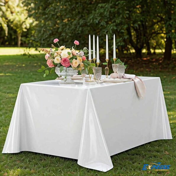 white tablecloth