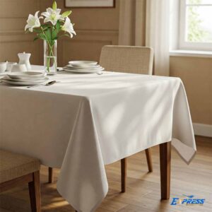 white tablecloth