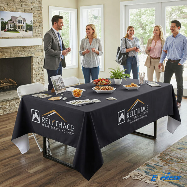 Open Houses branded table cloths